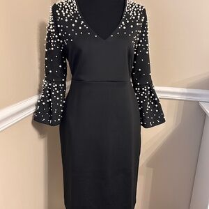 Beautiful pearl bedazzled scuba dress